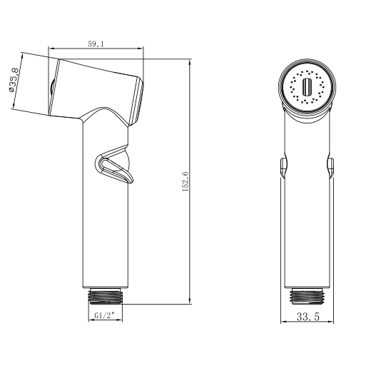 YS36053 ABS shataff, pulvérisateur de bidet, pulvérisateur de rinçage;