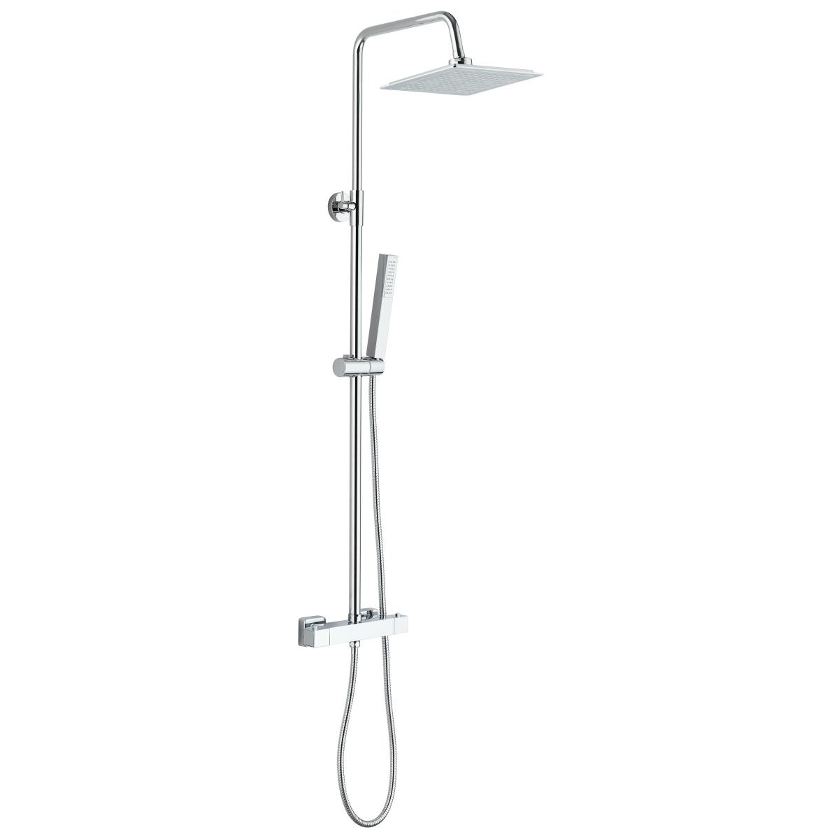 YS34132 Colonne de douche, colonne de douche pluie avec robinet thermostatique, réglable en hauteur;