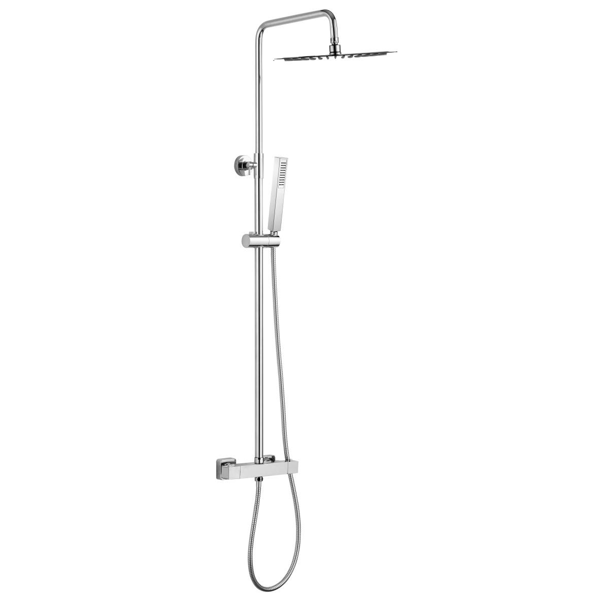 YS34132F Colonne de douche, colonne de douche pluie avec robinet thermostatique, réglable en hauteur;