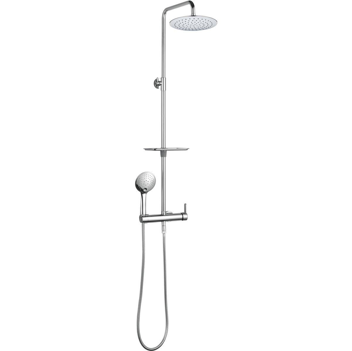 YS34151B Colonne de douche, colonne de douche pluie avec robinet à tablette, réglable en hauteur;