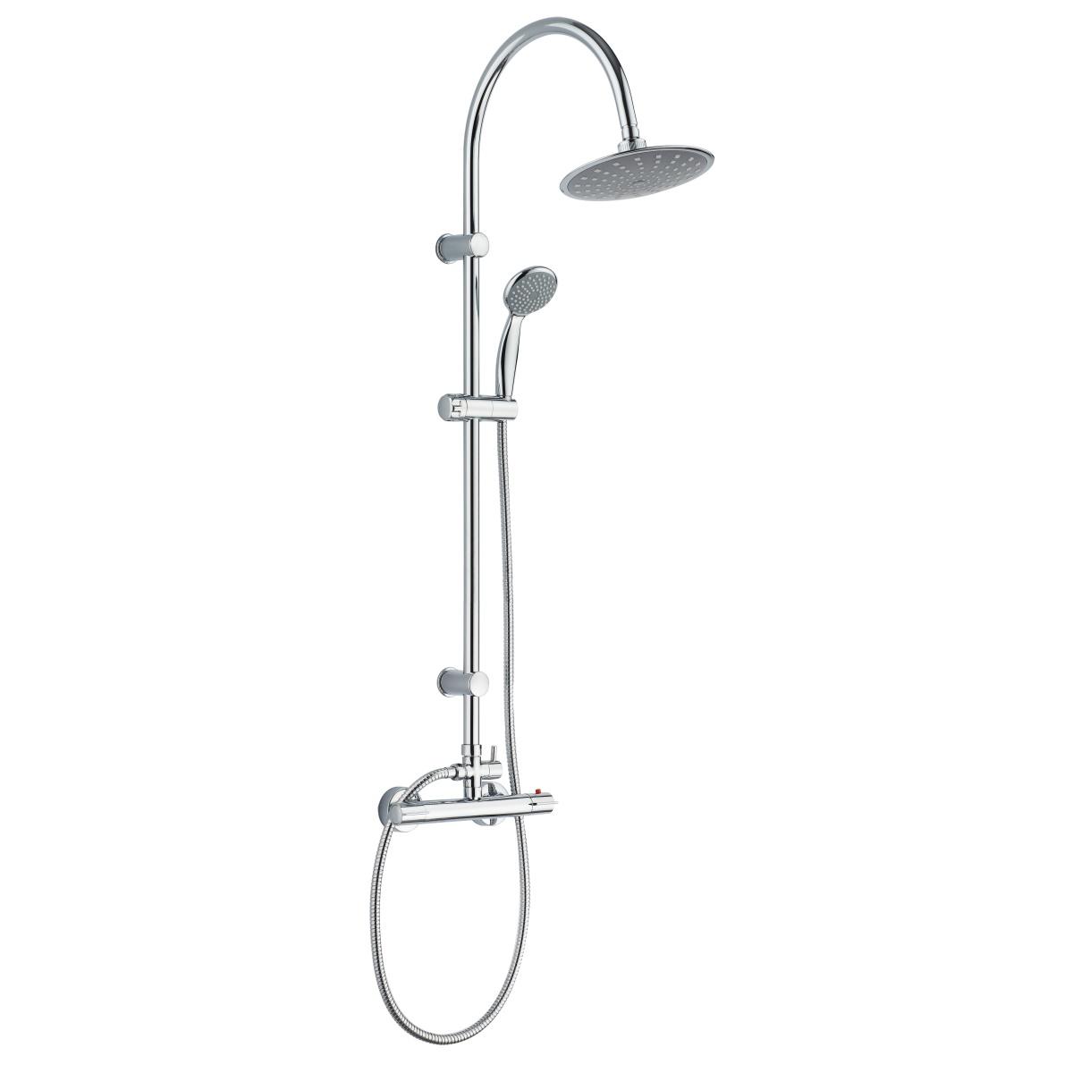 YS34154 Colonne de douche carrée, colonne de douche pluie avec robinet thermostatique, réglable en hauteur;