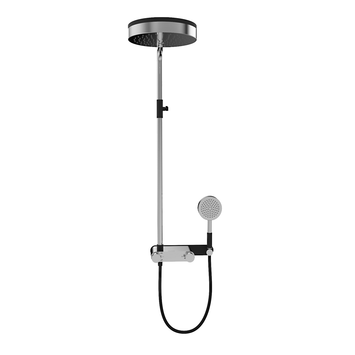 YS34206 Colonne de douche de luxe, colonne de douche pluie avec robinet thermostatique, réglable en hauteur;