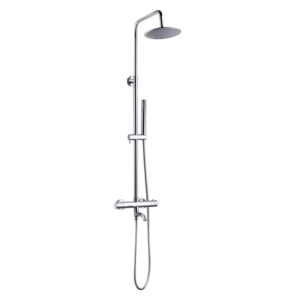 YS34222 Colonne de douche avec bec, colonne de douche thermostatique pluie, réglable en hauteur;