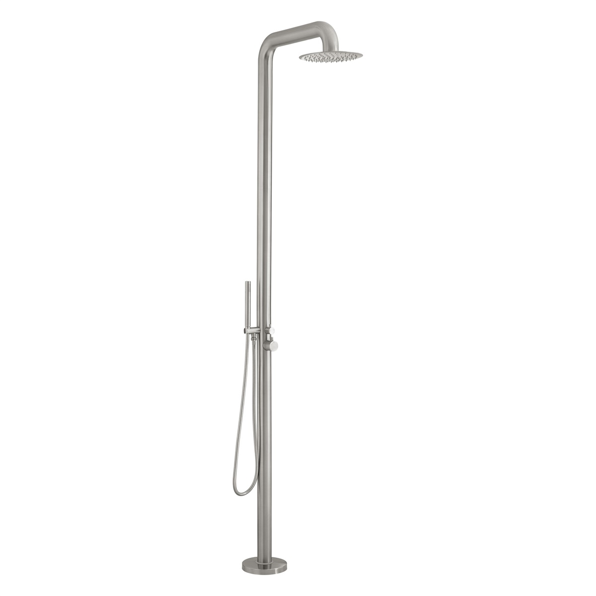 YS78641B 2-Function 304 or 316l Outdoor Pool Shower Column For Poolside Resorts, Beachfront High Corrosion Area with ø200mm Rain Shower Head