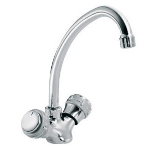 1103-50 robinet en laiton double poignées eau chaude / froide mélangeur de cuisine monté sur le pont, mélangeur d'évier