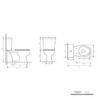 YS22203 Toilette céramique 2 pièces, Toilette S-trap allongée, Toilette certifiée TISI / SNI