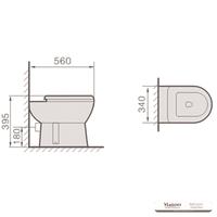 YS22215F Toilette simple en céramique, toilette à fond creux P-trap;