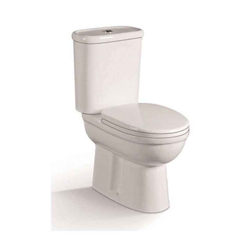 YS22215S Toilette en céramique 2 pièces au design rétro, toilette à fond creux monobloc à siphon en P;