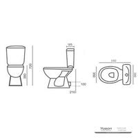 YS22221P Toilette en céramique 2 pièces, WC à fond creux monobloc à siphon en P;