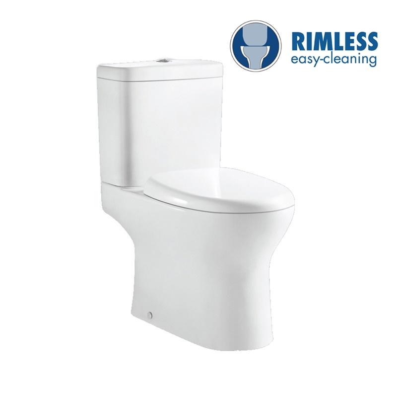 YS22274 Toilette en céramique sans rebord 2 pièces, toilette à fond creux P-trap;