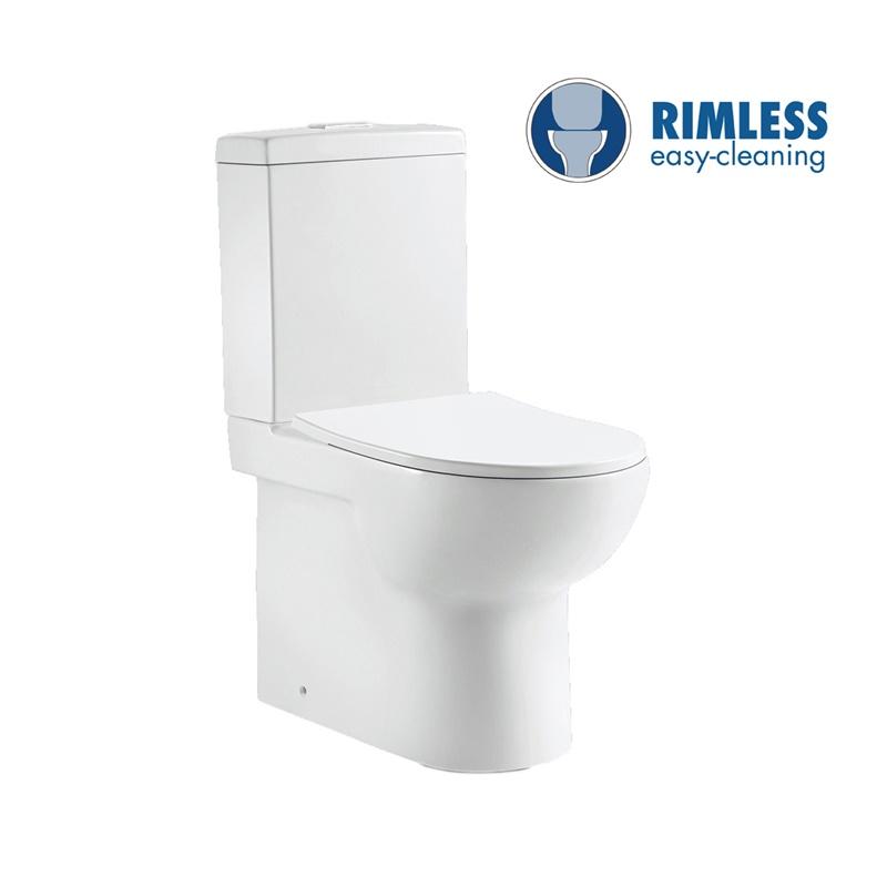 YS22275 Toilette en céramique sans rebord 2 pièces, toilette à fond creux P-trap;