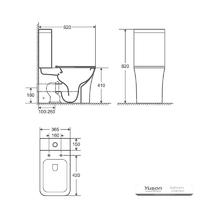 YS22291P2 Toilette en céramique sans rebord 2 pièces, toilette à fond creux P-trap;