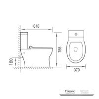 YS22292 Toilette en céramique sans rebord 2 pièces, toilette à fond creux P-trap;