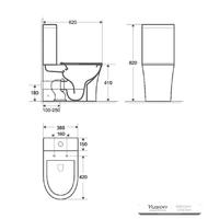 YS22294P2 Toilette en céramique sans rebord 2 pièces, toilette à fond creux P-trap;