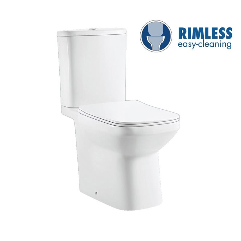 YS22295 Toilette en céramique sans rebord 2 pièces, toilette à fond creux P-trap;