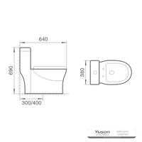 YS24242 Toilette monobloc en céramique, siphonique;