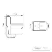 YS24248 Toilette monobloc en céramique, siphonique;
