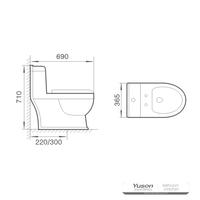 YS24256 Toilette monobloc en céramique, siphonique;