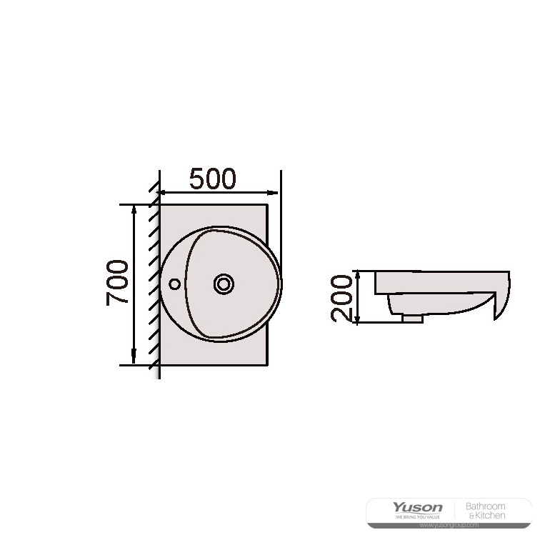 YS27209-70	Ceramic cabinet basin, vanity basin, lavatory sink;