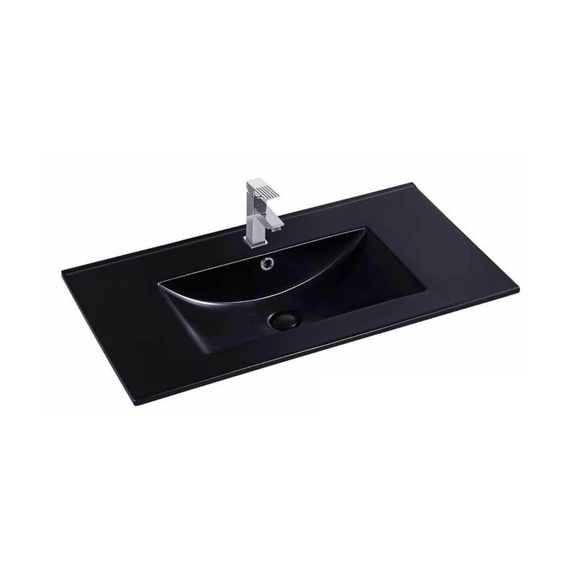 YS27286B-80 Lavabo en céramique émaillée noir mat, lavabo, lavabo;