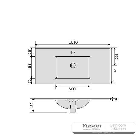 YS27293-100	Ceramic cabinet basin, vanity basin, lavatory sink;