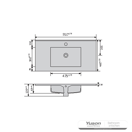 YS27295-90	Ceramic cabinet basin, vanity basin, lavatory sink;