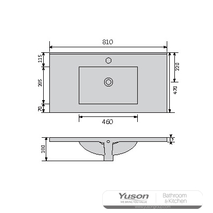 YS27298-80	Ceramic cabinet basin, vanity basin, lavatory sink;