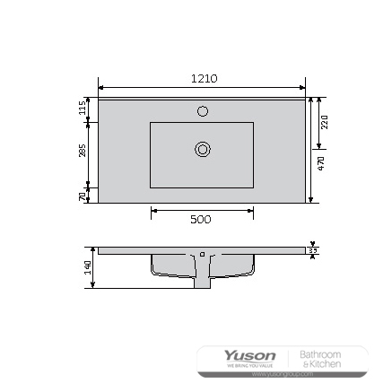 YS27300-120	Ceramic cabinet basin, vanity basin, lavatory sink;