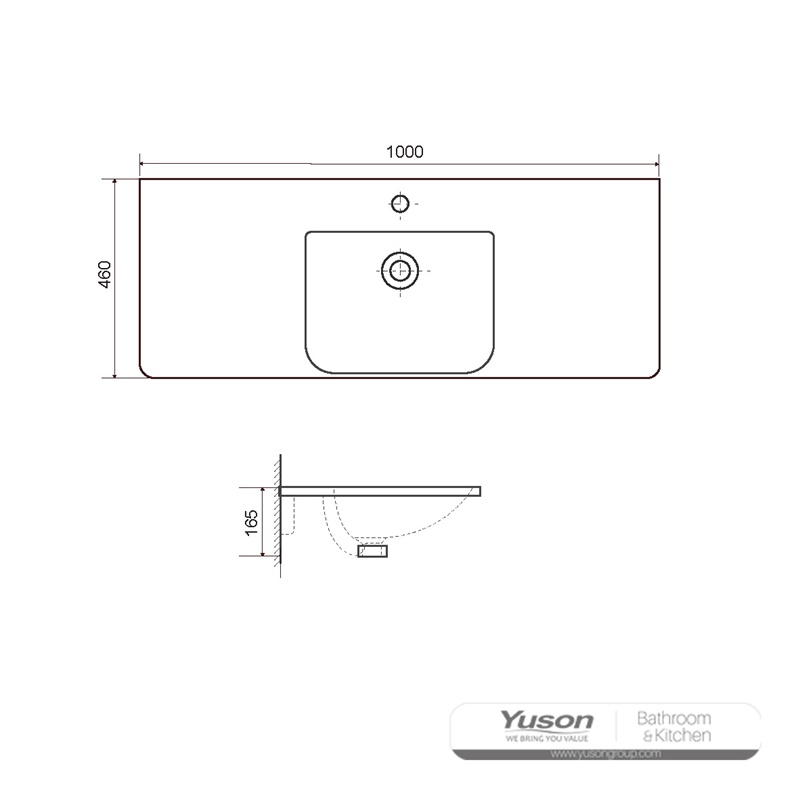 YS27307-100	Ceramic cabinet basin, vanity basin, lavatory sink;