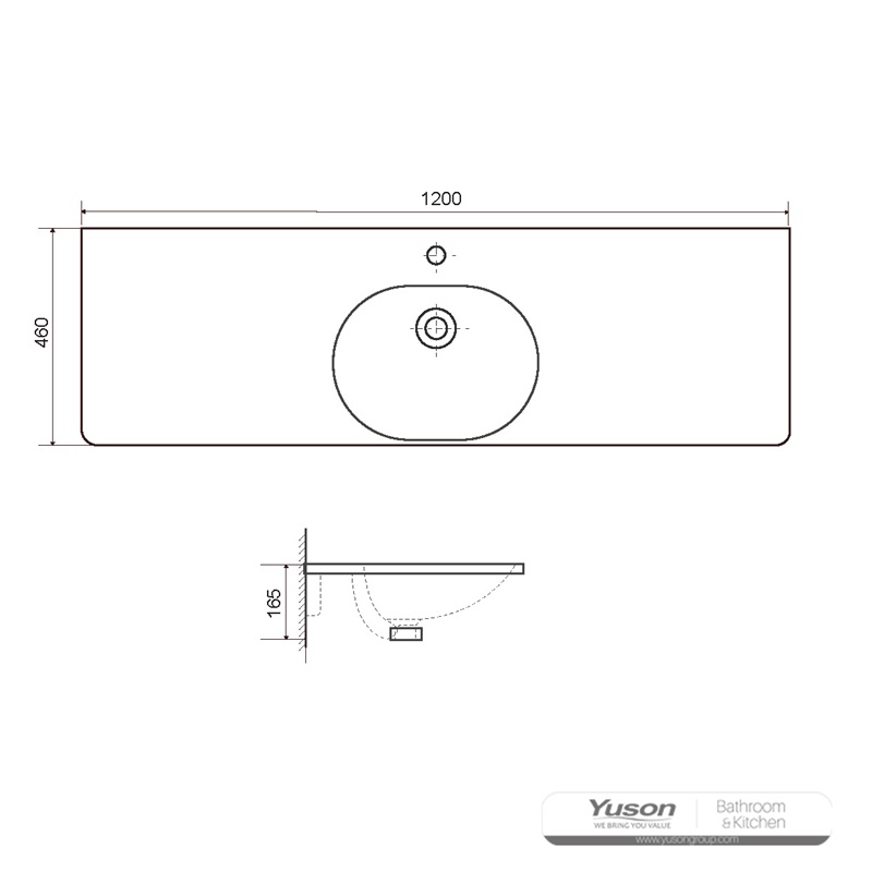 YS27308-120	Ceramic cabinet basin, vanity basin, lavatory sink;