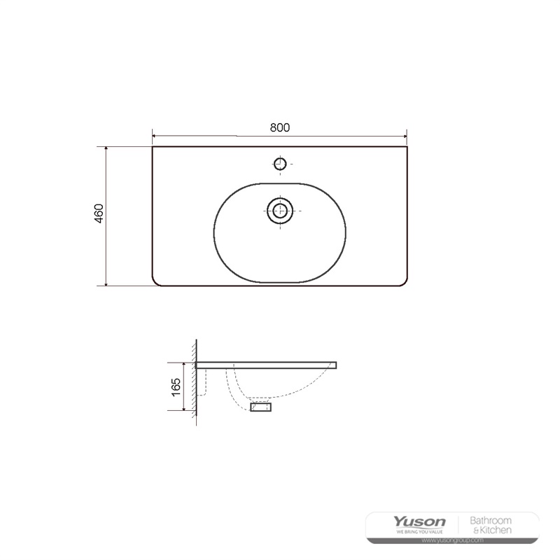 YS27308-80	Ceramic cabinet basin, vanity basin, lavatory sink;