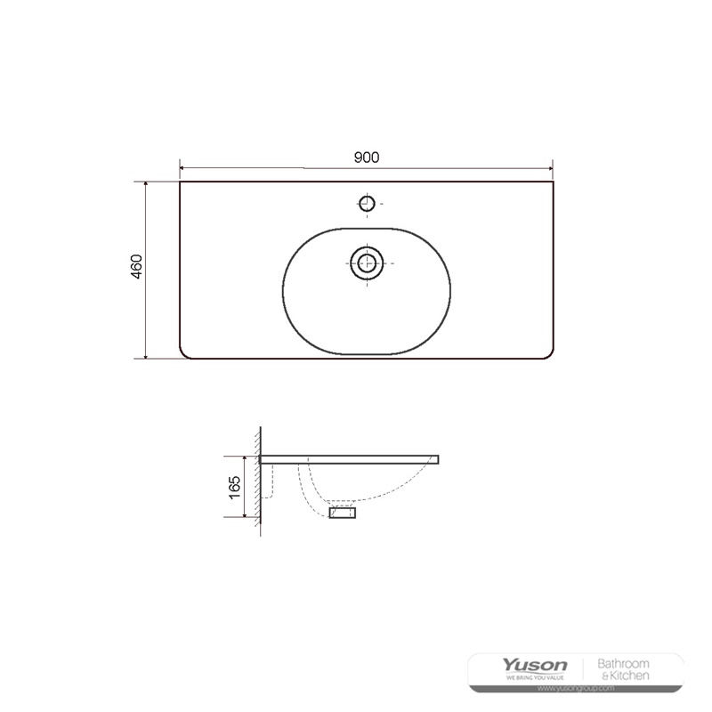 YS27308-90	Ceramic cabinet basin, vanity basin, lavatory sink;