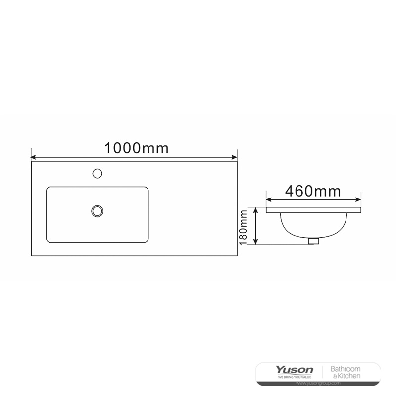 YS27310-100L	Ceramic cabinet basin, vanity basin, lavatory sink;