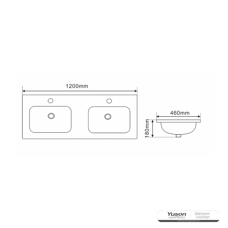 YS27310-120D	Ceramic cabinet basin, vanity basin, lavatory sink;