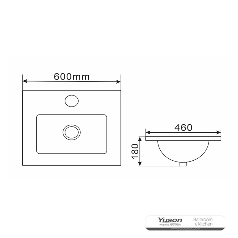 YS27310-60	Ceramic cabinet basin, vanity basin, lavatory sink;