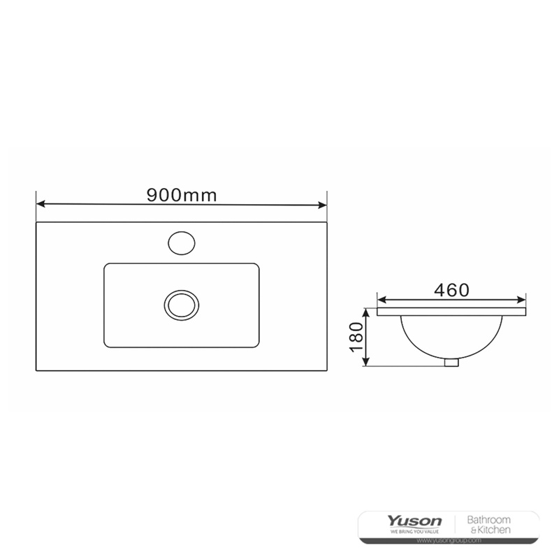 YS27310-90	Ceramic cabinet basin, vanity basin, lavatory sink;