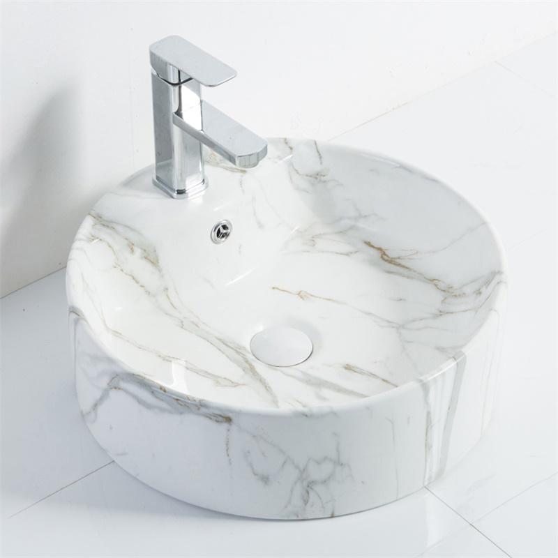 YS28204-MA Stone série céramique au-dessus du lavabo, bassin artistique, évier en céramique;