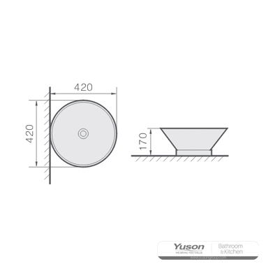 YS28219 Céramique au-dessus du lavabo, bassin artistique, évier en céramique;