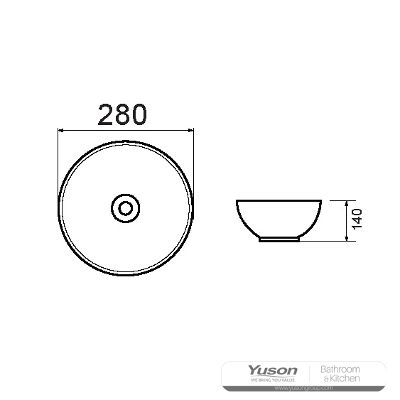 YS28393 Céramique au-dessus du lavabo, bassin artistique, évier en céramique;