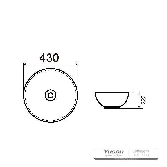 YS28398 Céramique au-dessus du bassin de comptoir, bassin artistique, évier en céramique;