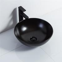 YS28401-MB Céramique noire mate au-dessus du lavabo, bassin artistique, évier en céramique;