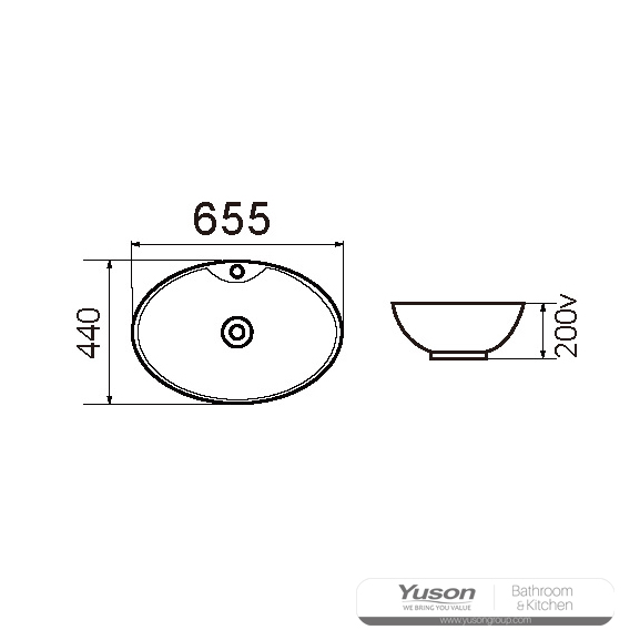 YS28412	Ceramic above counter basin, artistic basin, ceramic sink;