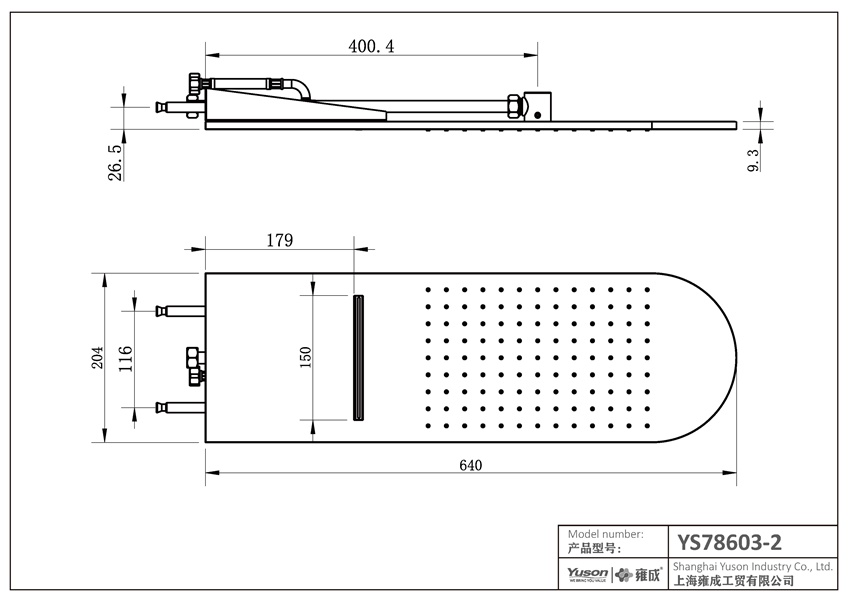 YS78603-2	Brass rain shower head, 2-function with waterfall, wall-mounted;