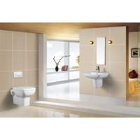 YS22240S Toilette en céramique 2 pièces au design rétro, Toilette à fond creux monobloc à siphon en P;