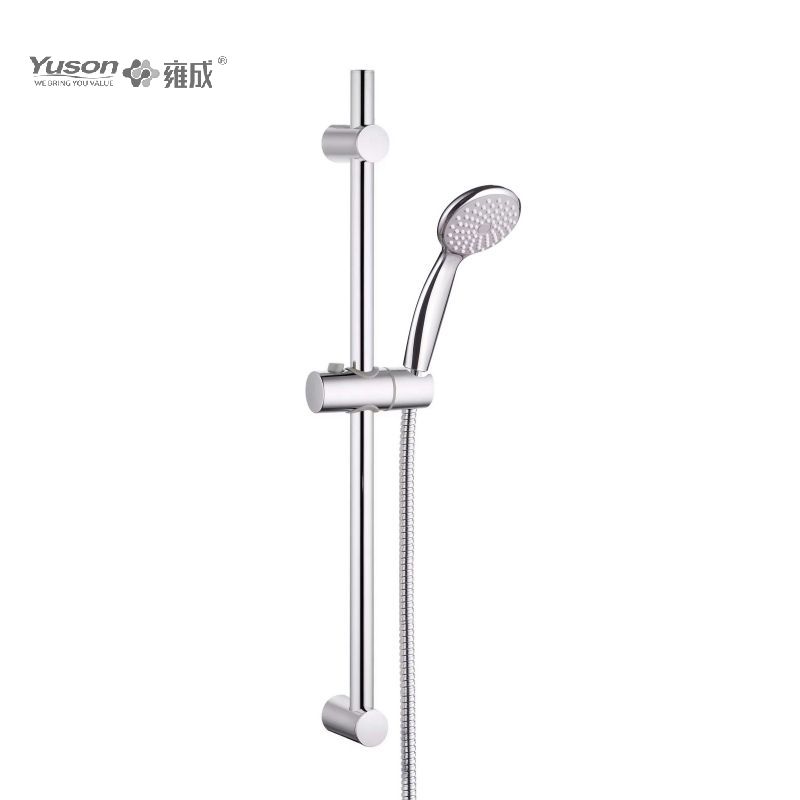 YS33277 Ensemble de douche coulissant ø19 mm Barre coulissante en acier inoxydable, douchette 1 fonction Tuyau de douche en acier inoxydable de 1,5 m