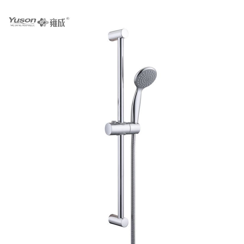 YS33276 Ensemble de douche coulissant ø19 mm Barre coulissante en acier inoxydable, douchette à main 1 fonction Tuyau de douche en acier inoxydable de 1,5 m