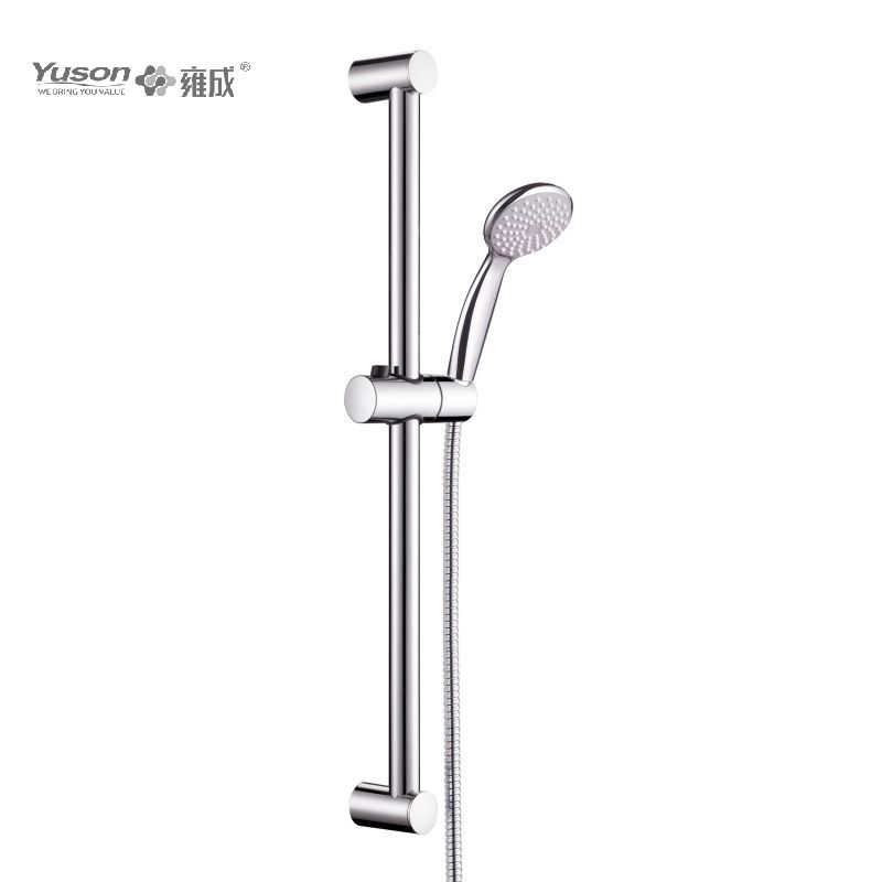 YS33276 Ensemble de douche coulissant ø19 mm Barre coulissante en acier inoxydable, douchette à main 1 fonction Tuyau de douche en acier inoxydable de 1,5 m