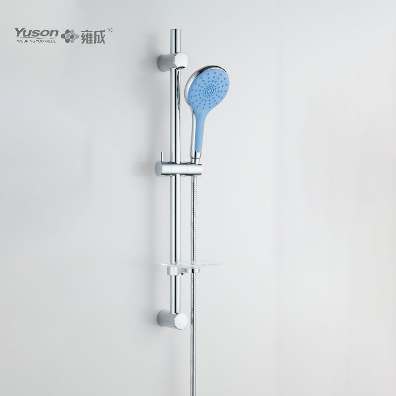 Ensemble de douche coulissant YS33135 ø22mm, barre coulissante en acier inoxydable, douchette à main 3 fonctions, visage doux, tuyau de douche en acier inoxydable de 1.5m