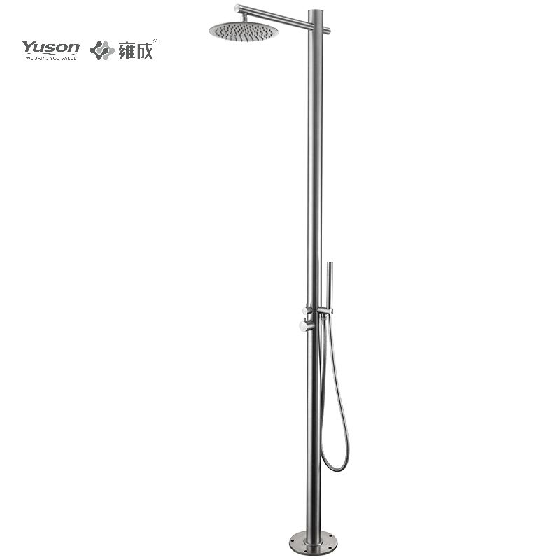 Colonne de douche de piscine extérieure à 2 fonctions YS78669, 304 ou 316l, pour stations balnéaires au bord de la piscine, zone à forte corrosion en bord de mer