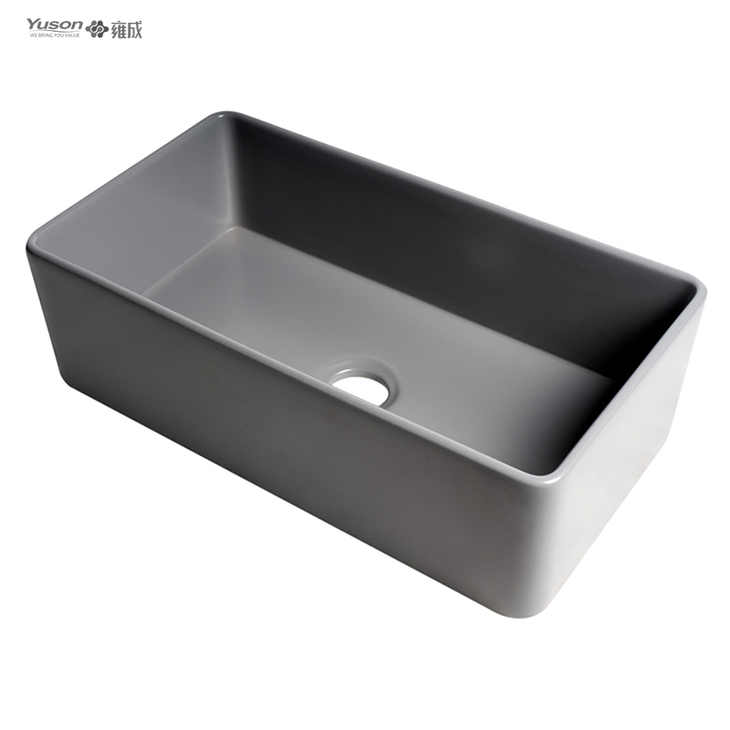 YS27101-3318 33x18 pouces, bol simple le plus vendu FFC, tablier de cuisine en argile réfractaire fine, évier de cuisine avant en argile réfractaire fine